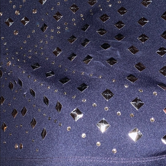 Navy Topshop dress with silver geometric pattern - Picture 5 of 7